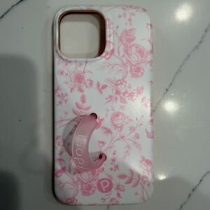 Pink Loopy Floral Phone Case with Grip Ring